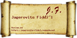 Jagerovits Fidél névjegykártya